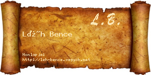 Léh Bence névjegykártya
